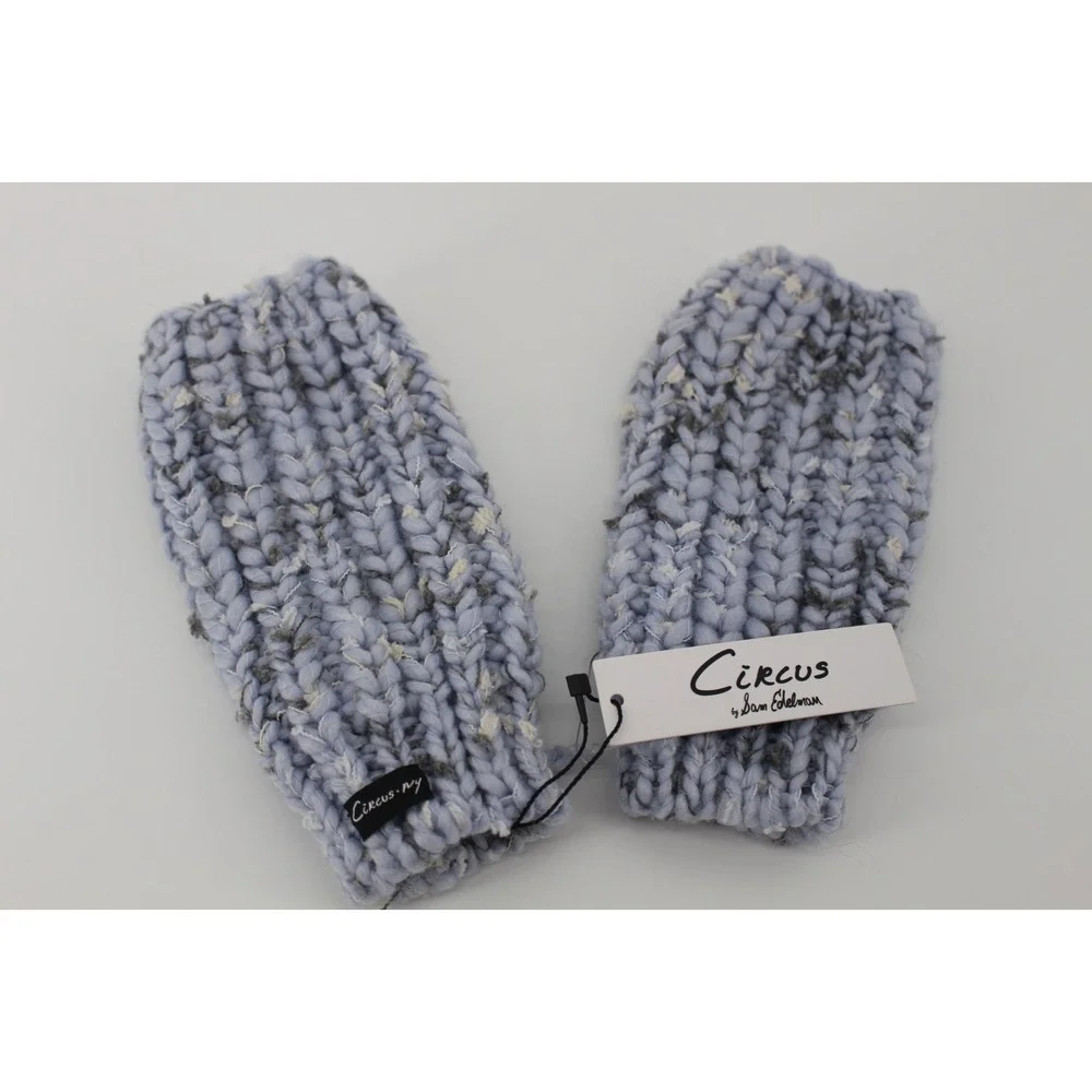 Circus by Sam Edelman Womens Light Blue Knit Fingerless Gloves Mittens One Size